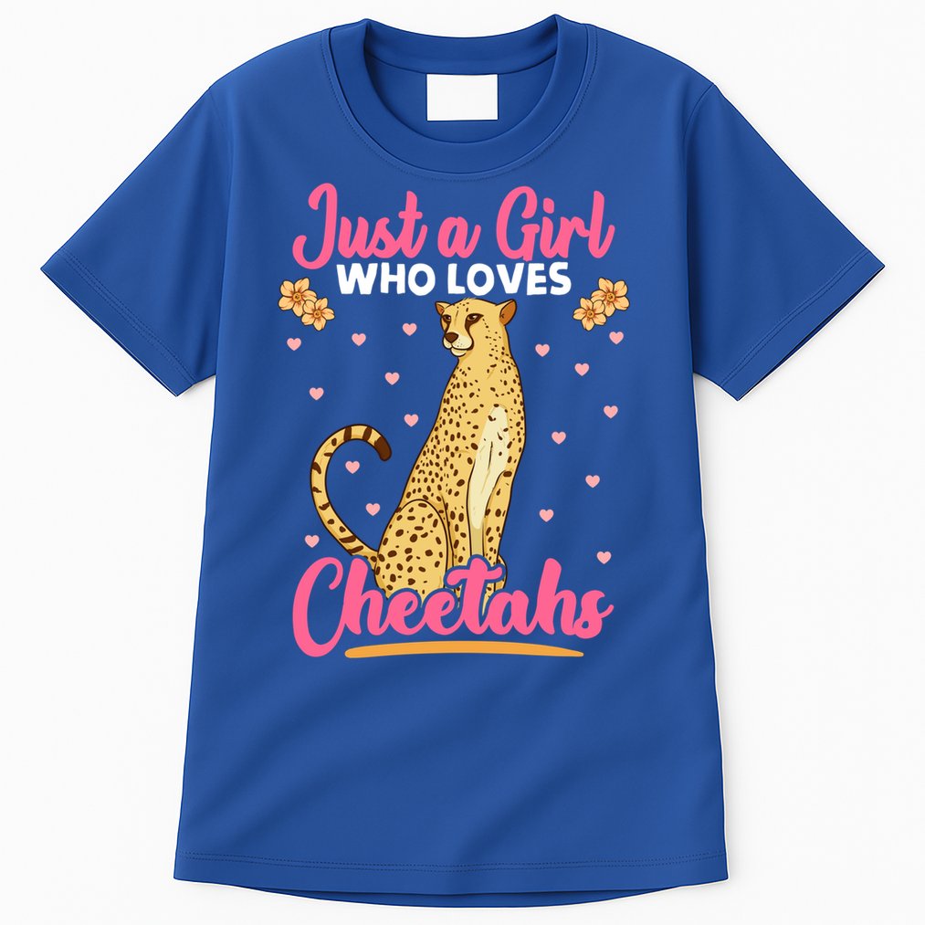 Just A Girl Who Loves Cheetahs African Savanna Zookeeper Gift Tall T-Shirt