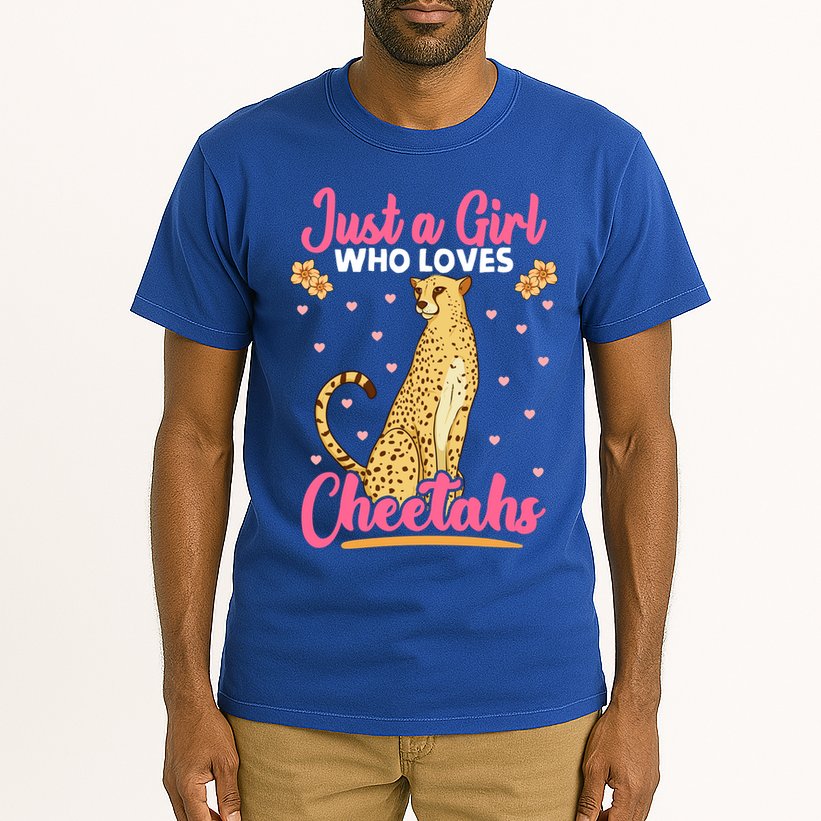 Just A Girl Who Loves Cheetahs African Savanna Zookeeper Gift Tall T-Shirt