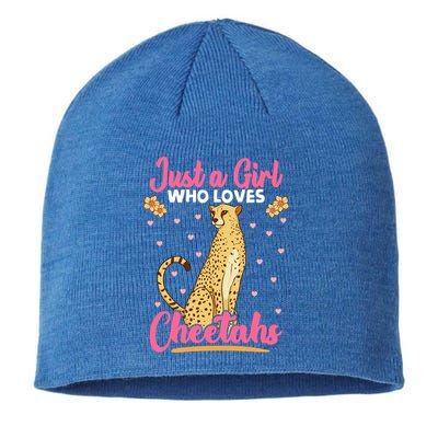 Just A Girl Who Loves Cheetahs African Savanna Zookeeper Gift Sustainable Beanie