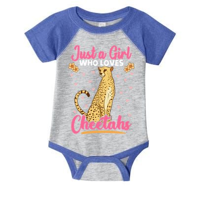 Just A Girl Who Loves Cheetahs African Savanna Zookeeper Gift Infant Baby Jersey Bodysuit