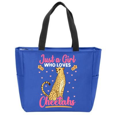 Just A Girl Who Loves Cheetahs African Savanna Zookeeper Gift Zip Tote Bag