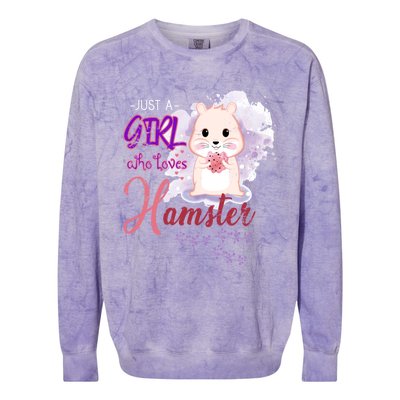 Just A Girl Who Loves Hamster Gift Colorblast Crewneck Sweatshirt