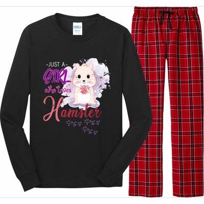 Just A Girl Who Loves Hamster Gift Long Sleeve Pajama Set