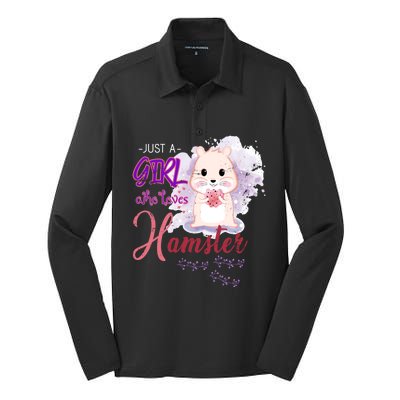 Just A Girl Who Loves Hamster Gift Silk Touch Performance Long Sleeve Polo