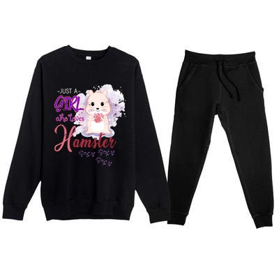 Just A Girl Who Loves Hamster Gift Premium Crewneck Sweatsuit Set