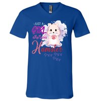 Just A Girl Who Loves Hamster Gift V-Neck T-Shirt