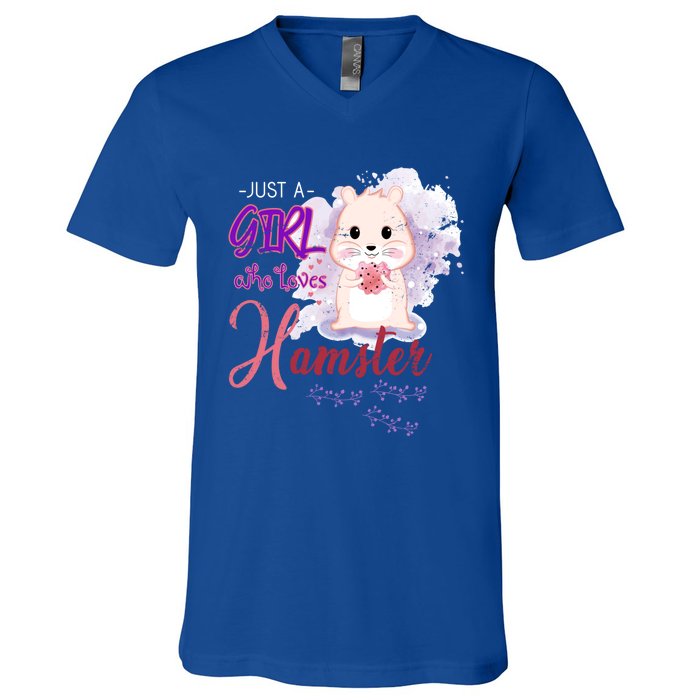 Just A Girl Who Loves Hamster Gift V-Neck T-Shirt