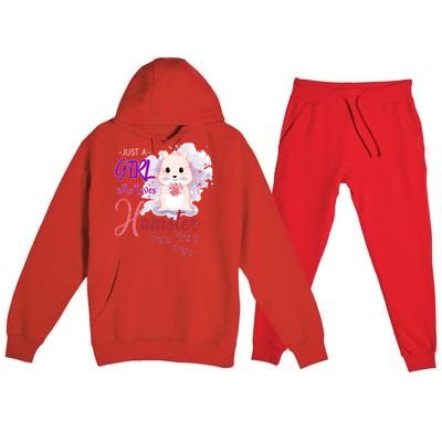 Just A Girl Who Loves Hamster Gift Premium Hooded Sweatsuit Set