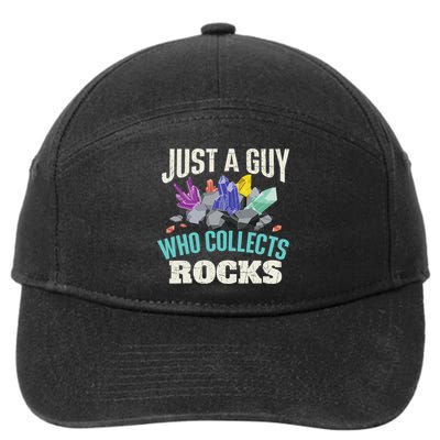 Just A Guy Who Collects Rocks Rock Collector Geode Hunter 7-Panel Snapback Hat