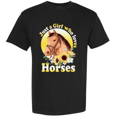 Just A Girl Who Loves Horses Riding Garment-Dyed Heavyweight T-Shirt