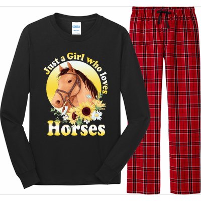 Just A Girl Who Loves Horses Riding Long Sleeve Pajama Set