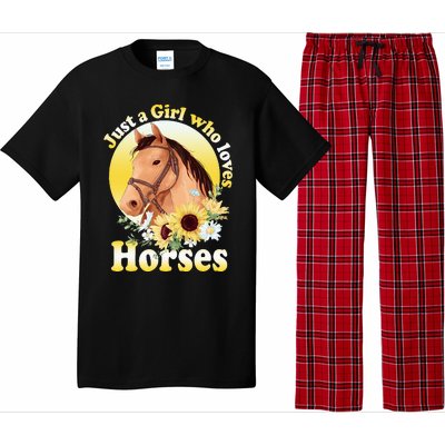 Just A Girl Who Loves Horses Riding Pajama Set