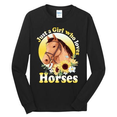 Just A Girl Who Loves Horses Riding Tall Long Sleeve T-Shirt