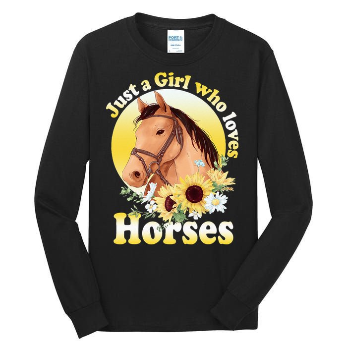 Just A Girl Who Loves Horses Riding Tall Long Sleeve T-Shirt