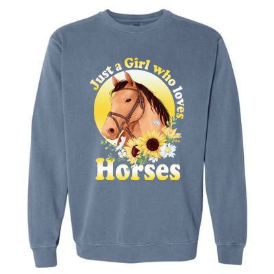 Just A Girl Who Loves Horses Riding Garment-Dyed Sweatshirt