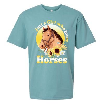 Just A Girl Who Loves Horses Riding Sueded Cloud Jersey T-Shirt