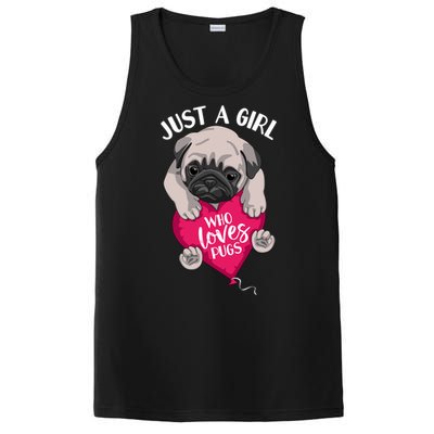 Just A Girl Who Loves Pugs Dog Lovers Cute Pug With Heart Gift PosiCharge Competitor Tank