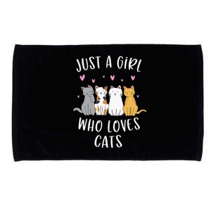 Just A Girl Who Loves Cats Cute Cat Lover Microfiber Hand Towel