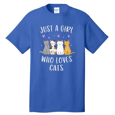 Just A Girl Who Loves Cats Cute Cat Lover Tall T-Shirt