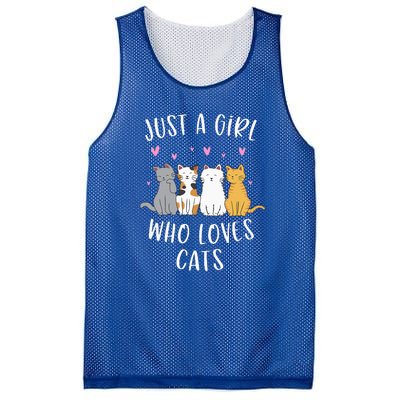 Just A Girl Who Loves Cats Cute Cat Lover Mesh Reversible Basketball Jersey Tank