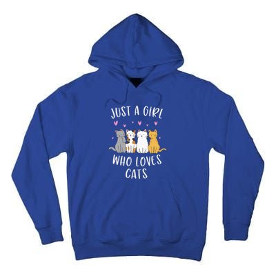 Just A Girl Who Loves Cats Cute Cat Lover Tall Hoodie