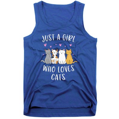 Just A Girl Who Loves Cats Cute Cat Lover Tank Top