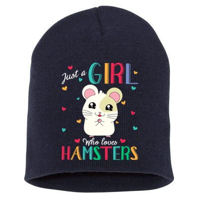 Just A Girl Who Loves Hamsters Hamster Gift Short Acrylic Beanie