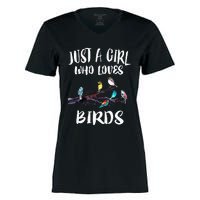 Just A Girl Who Loves Birds Birding Bird Watching Gift Women's Momentum V-Neck T-Shirt