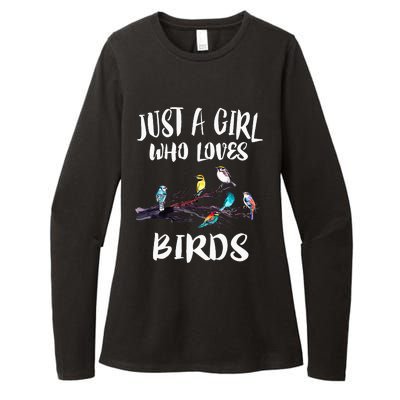 Just A Girl Who Loves Birds Birding Bird Watching Gift Womens CVC Long Sleeve Shirt