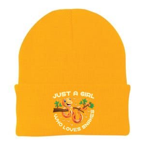 Just A Girl Who Loves Snakes Funny Snake Lover Gifts Knit Cap Winter Beanie