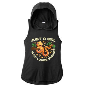 Just A Girl Who Loves Snakes Funny Snake Lover Gifts Ladies PosiCharge Tri-Blend Wicking Draft Hoodie Tank