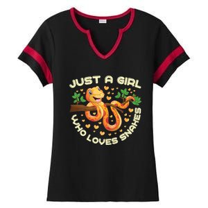 Just A Girl Who Loves Snakes Funny Snake Lover Gifts Ladies Halftime Notch Neck Tee