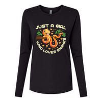 Just A Girl Who Loves Snakes Funny Snake Lover Gifts Womens Cotton Relaxed Long Sleeve T-Shirt