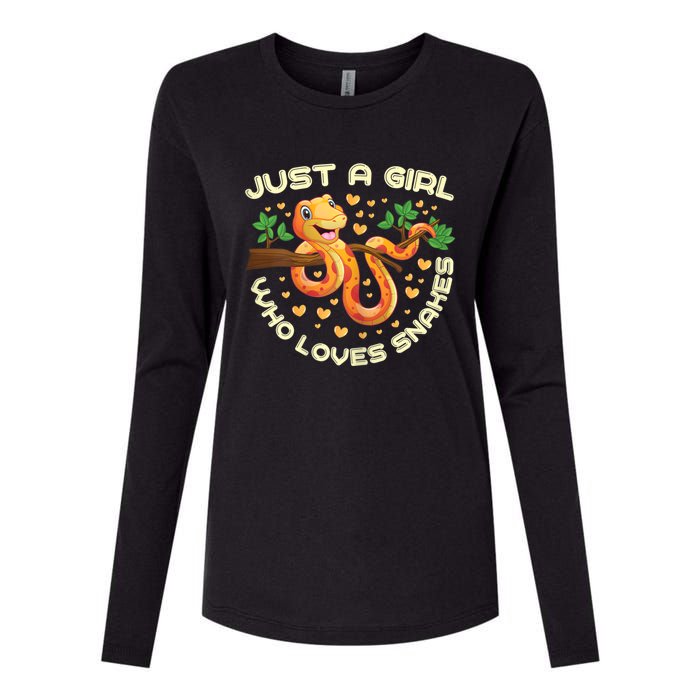 Just A Girl Who Loves Snakes Funny Snake Lover Gifts Womens Cotton Relaxed Long Sleeve T-Shirt