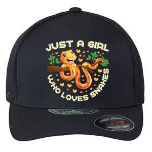 Just A Girl Who Loves Snakes Funny Snake Lover Gifts Flexfit Unipanel Trucker Cap