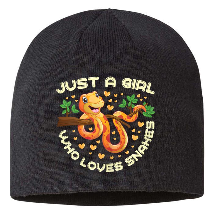 Just A Girl Who Loves Snakes Funny Snake Lover Gifts Sustainable Beanie