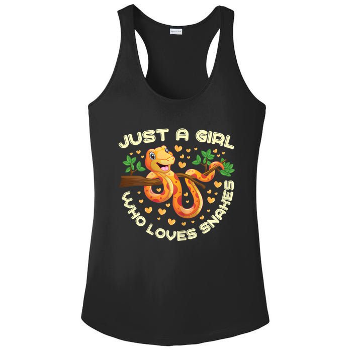 Just A Girl Who Loves Snakes Funny Snake Lover Gifts Ladies PosiCharge Competitor Racerback Tank