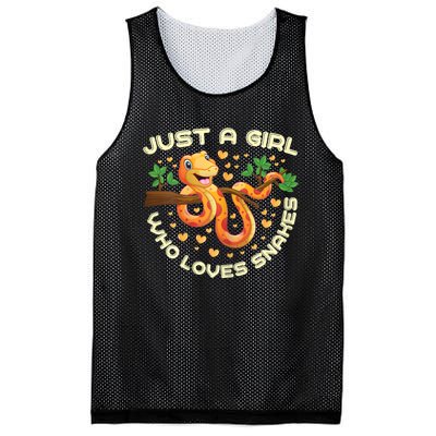 Just A Girl Who Loves Snakes Funny Snake Lover Gifts Mesh Reversible Basketball Jersey Tank