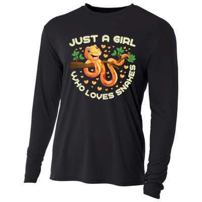 Just A Girl Who Loves Snakes Funny Snake Lover Gifts Cooling Performance Long Sleeve Crew