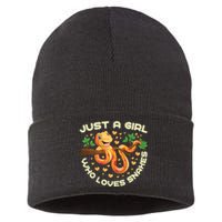 Just A Girl Who Loves Snakes Funny Snake Lover Gifts Sustainable Knit Beanie