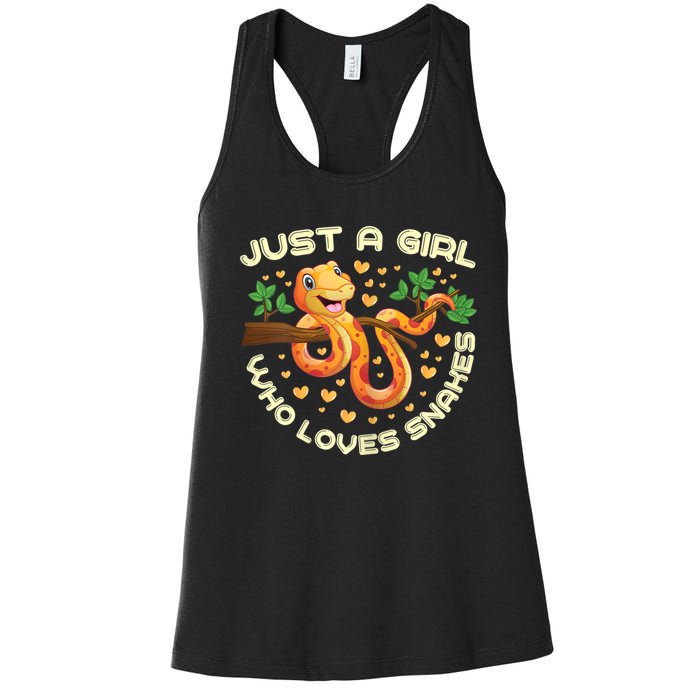 Just A Girl Who Loves Snakes Funny Snake Lover Gifts Women's Racerback Tank