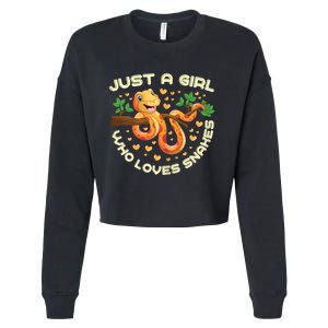 Just A Girl Who Loves Snakes Funny Snake Lover Gifts Cropped Pullover Crew