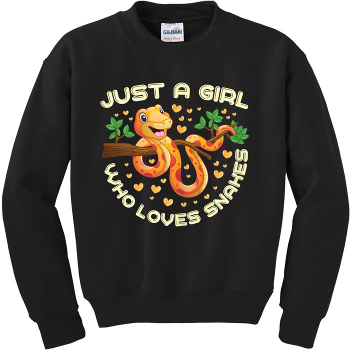 Just A Girl Who Loves Snakes Funny Snake Lover Gifts Kids Sweatshirt