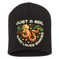 Just A Girl Who Loves Snakes Funny Snake Lover Gifts Short Acrylic Beanie