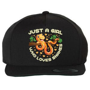 Just A Girl Who Loves Snakes Funny Snake Lover Gifts Wool Snapback Cap