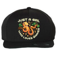 Just A Girl Who Loves Snakes Funny Snake Lover Gifts Wool Snapback Cap