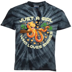 Just A Girl Who Loves Snakes Funny Snake Lover Gifts Kids Tie-Dye T-Shirt