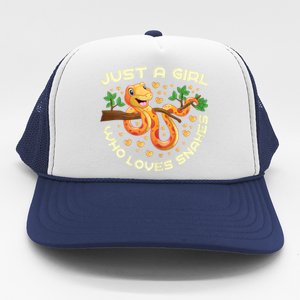 Just A Girl Who Loves Snakes Funny Snake Lover Gifts Trucker Hat