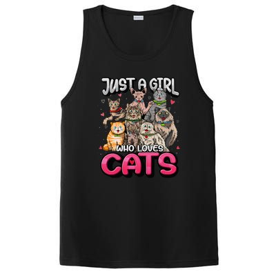 Just A Girl Who Loves Cats Cute Cat Lover Cat Mom PosiCharge Competitor Tank