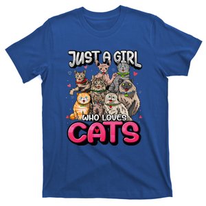 Just A Girl Who Loves Cats Cute Cat Lover Cat Mom T-Shirt